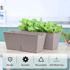 Window Box Planter 6 Pcs, 16.5 Inches Self Watering Rectangle Flower Plant Pots - Image 2