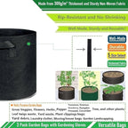 3-Pack 50 Gallon Thickened Plant Grow Bags Large Heavy Duty Fabric Plant Pots - Image 5