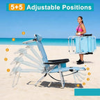 ABORON Tanning Chair with Face Hole, 5-Position Adjustable Reclining Beach - Image 4