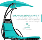 Best Choice Products Outdoor Hanging Curved Steel Chaise Lounge Chair Swing - Image 4