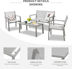 Shintenchi 4 Pieces Patio Furniture Set All Weather Textile Fabric Outdoor - Image 3