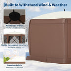 11.5x11.5FT 6-Sided Pop Up Gazebo Tent，One-Push Setup Canopy Tent - Image 2