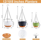8/10/12 inch Hanging Planters for Indoor Outdoor Plants - Image 2
