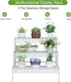 Garden 4 you 3 Tiers Metal Plant Stand, Rectangular Ladder Flower Pots Outdoor - Image 6