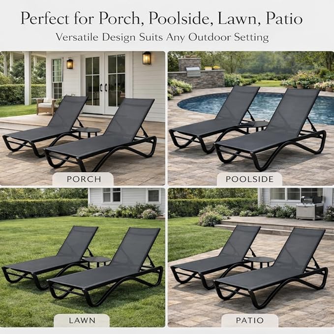 Kozyard Outdoor Chaise Lounge Chair, Full Flat Adjustable Patio Lounger - Image 7