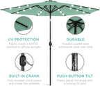Best Choice Products 10ft Solar Polyester LED Lighted Patio Umbrella w/Tilt - Image 5