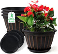 FGstyle 4 Pack Flower Pots, 8 Inch Plants Pot, Planters Pot by FGstyle