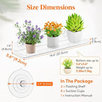 Lifewit Window Plant Floating Shelves 14.6x3.6, 3 Pack Acrylic Suction Cup Shelf - Image 3