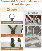 Bamworld Macrame Plant Hanger Indoor Hanging Planter - Image 3