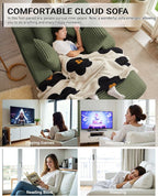 50 Inch Oversized Chaise Lounge Chair Indoor, Corduroy Upholstered Boneless - Image 6