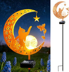 ZNYCYE Solar Lights Outdoor Decorative Moon Cat Butterfly Solar Stake Lights by ZNYCYE