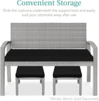 Best Choice Products Set of 2 Wicker Ottomans, Additional Seating, Side Table - Image 6