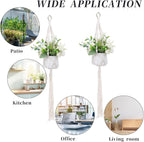 Sliverdew Macrame Plant Hanger, 2 Pack Boho Hanging Planters Baskets - Image 4