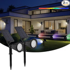 Solar Spot Lights Outdoor, 2-in-1 Wall Mount & Ground Stake 18 LEDs by DEXULESA