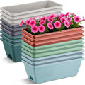 18 Pack Window Box Planter 17 Inches Rectangular Vegetable Flower Planters by Purpeak