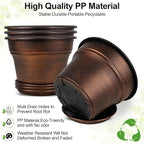 10 Inch Planters Plant Pots Indoor Outdoor, 4 Pack Plastic Flower Pot - Image 4