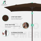 JEAREY 6.5x10 ft Rectangular Patio Umbrellas Rectangle Outdoor Umbrella - Image 7