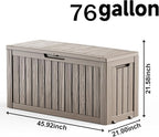 76 Gallon Outdoor Deck Box, Lockable Waterproof Outdoor Storage Boxes - Image 2