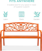 Best Choice Products Outdoor Bench Steel Garden Patio Porch Furniture - Image 3