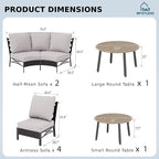 MFSTUDIO Patio Furniture Set, 8 Seats Half-Moon Curved Outdoor Sectional Sofa - Image 9