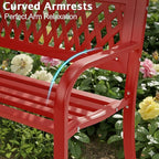 VINGLI 47'' Outdoor Bench, Weather Resistant Garden Patio Bench Powder Coated - Image 6