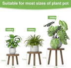 3-Pack Wood Plant Stands Indoor, Single Plant Stand - Image 3