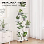 Plant Stand with Wheels 6 Tier Metal Flower Shelf - Image 7