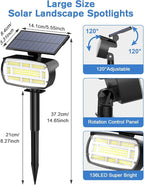 Fabrito Large Solar Spot Lights Outdoor 2 Pack, 1000 Lumens High Brightness - Image 7