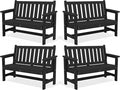 SERWALL Outdoor Bench, HDPE Outdoor Benches Weatherproof, 2-Person Garden Bench by SERWALL