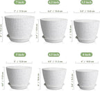 7/6.2/5.5/5/4.5/4 inch Flower Pots, 6 Pack Plant Pots - Image 2