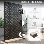 6FT Metal Privacy Screen Outdoor – Decorative Laser Cut Privacy Fence Panel - Image 3