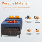 Joyside Patio Ottoman Set of 2, All Weather Outdoor Rattan Ottomans Patio - Image 4