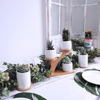 3pcs Owl Succulent Pots with 3 Tier Bamboo Saucers Stand Holder - Image 5