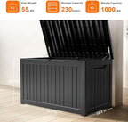 230 Gallon Resin Deck Box, Lockable Patio Outdoor Storage Box - Image 3
