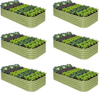6-Pack Galvanized Raised Garden Bed 8x4x1.5 | 10x2x1.5 ft, Modular Raised by Annoell