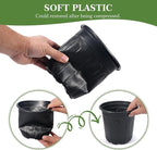 100Pcs 1 Gallon Black Nursery Pots, Soft Plastic Seedling Plant Pot - Image 3
