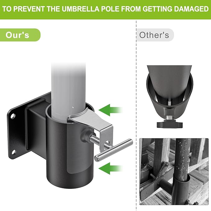 Heavy Duty Deck Railing Umbrella Holder, Patio Umbrella Stand - Image 3
