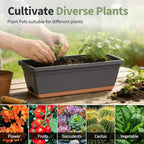 Window Box Planter, 6 Pack Plastic Vegetable Flower Window Planters Boxes 16 - Image 6