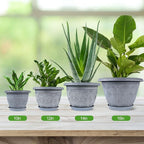 10 Inch Flower Pots Planters for Indoor Outdoor Plants, 3 Pack Plastic Large - Image 6