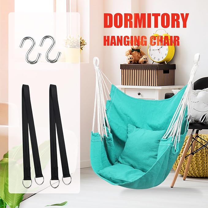 Hommtina Hammock Chair Hanging Rope Swing, Max 300 Lbs Hanging Chair - Image 7