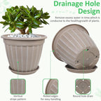 FGstyle 12 Inch Pots for Plants, 4 Pack Tall Planters, Large Flower Pots - Image 4
