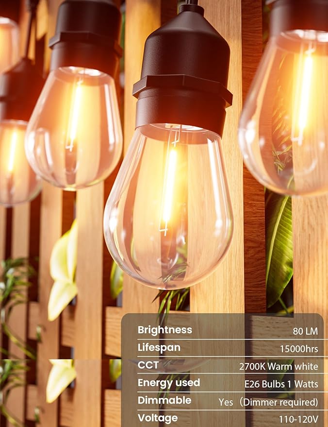 Svater Outdoor Led String Lights 75 FT, Patio Lights - Image 4