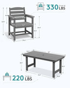 SERWALL 67" Outdoor Dining Table - Image 3