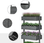 Outsunny Vertical 4 Tier Raised Garden Bed, Wooden Planter Box, Self-Draining - Image 6