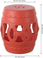 JONATHAN Y TBL1022G Lucky Coins 16" Chinese Ceramic Drum Indoor/Outdoor Garden - Image 3