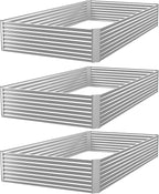 FRIZIONE 3pcs 4x2ft Galvanized Raised Garden Bed Outdoor, Above Ground Garden by FRIZIONE
