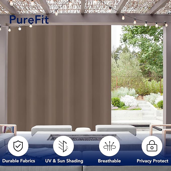 PureFit Outdoor Curtains for Patio Waterproof Weatherproof, UV Resistant - Image 3