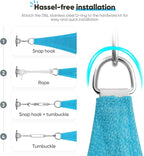 Quictent 24X24FT Large Overzied 185G HDPE Square Sun Shade Sail Turquoise - Image 5