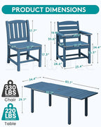 SERWALL 11-Piece Outdoor Dining Set, All Weather HDPE Outdoor Furniture Set - Image 2