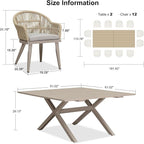 PURPLE LEAF 13 Pieces Oversized Patio Dining Set - Image 7